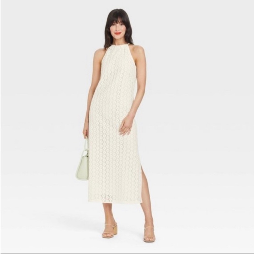 A New Day White Crochet Sleeveless White Dress XS